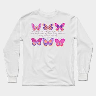 Aesthetic butterfly quote Long Sleeve T-Shirt